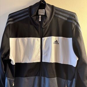 Adidas Men's Black, White, and Gray Track Jacket, Sz M